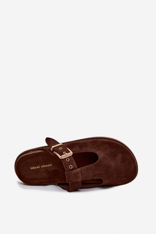 Dames slippers van faux suede Czekolado Melvia