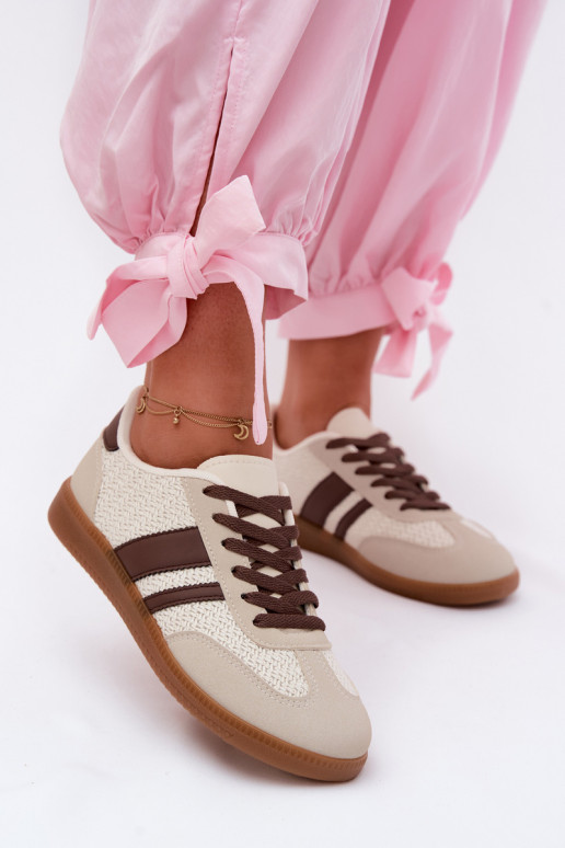 Chaussures modèle baskets Féminin Avec tresse marron Selvelin