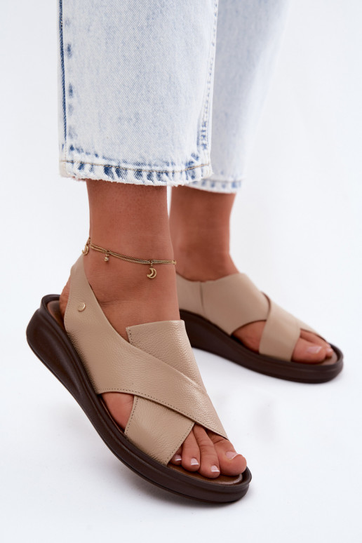 Sandales pour femmes Zazoo 40392 en cappuccino