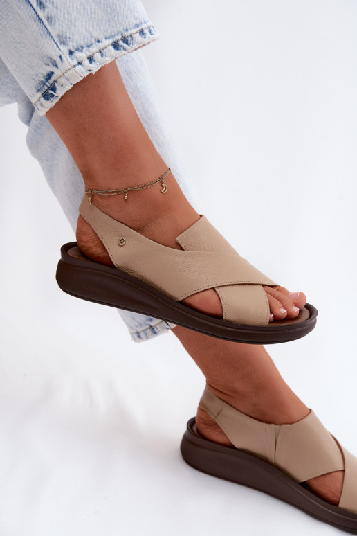Zazoo 40392 dames sandalen in cappuccino