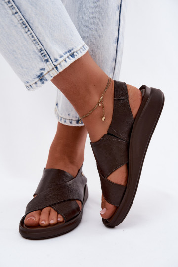 Zazoo 40392 dames sandalen in chocolade 2