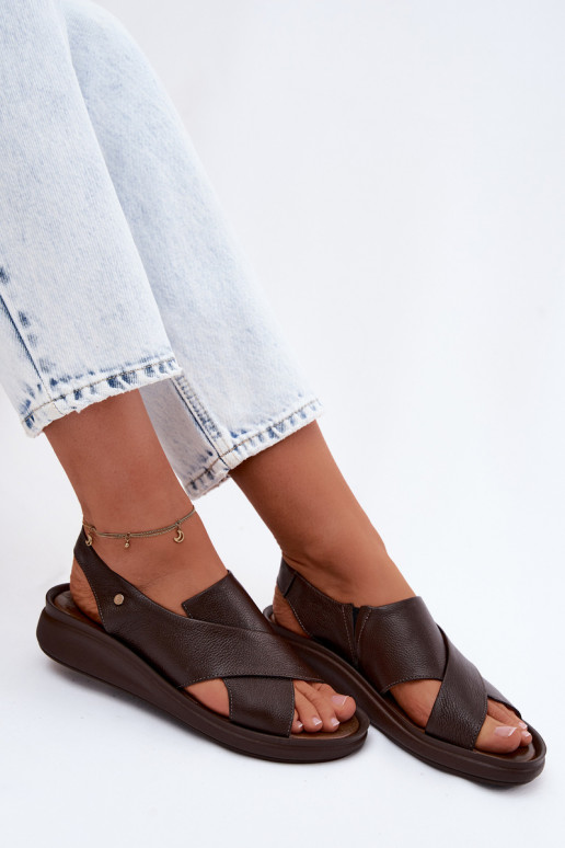 Sandales pour femmes Zazoo 40392 en chocolat