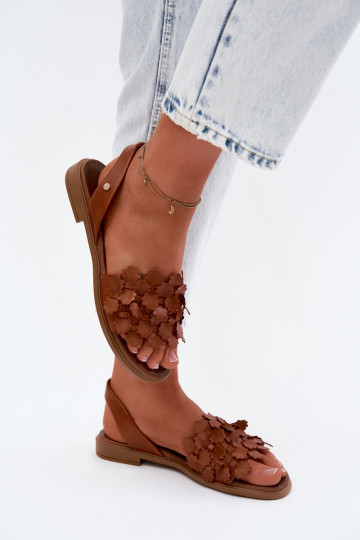 Sandales pour femmes avec des talons larges Zazoo 40468 marron