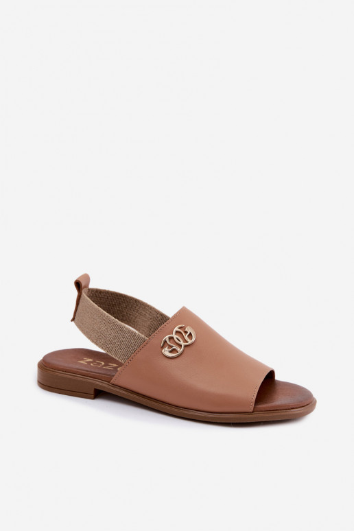 Dames sandalen Ze gouden kleurm Detalem Zazoo 40473 bruine kleur