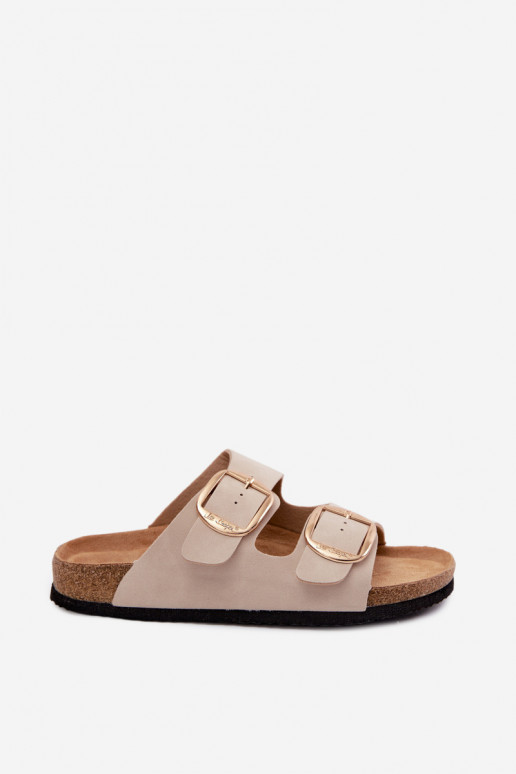 Damespantoffels Op een kurkzool met gespen Lee Cooper LCIN-26-35-4454L beige