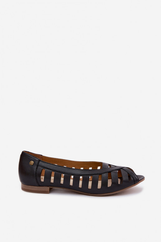 Ausschnitt Ballerinas in Schwarz Tai turiciejka P7540-01