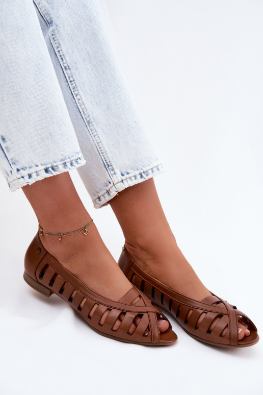 Peau Ballerines ajourées Il fautciejka P7540-29 marron