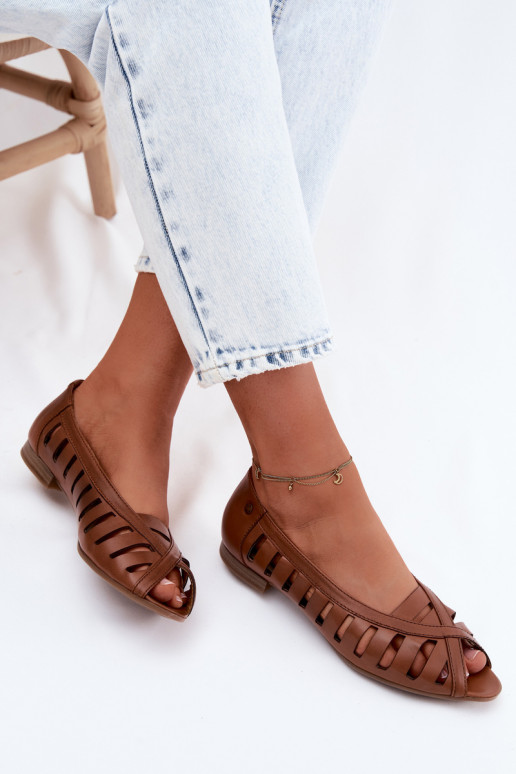 Peau Ballerines ajourées Il fautciejka P7540-29 marron