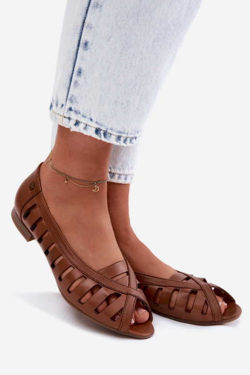 Peau Ballerines ajourées Il fautciejka P7540-29 marron
