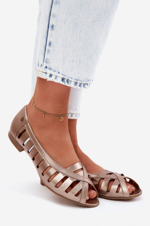 Peau Ballerines ajourées Il fautciejka P7540-25 couleur dorée