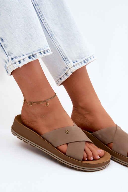 Peau Chaussons femme en daim Il fautciejka P7504-04 beige