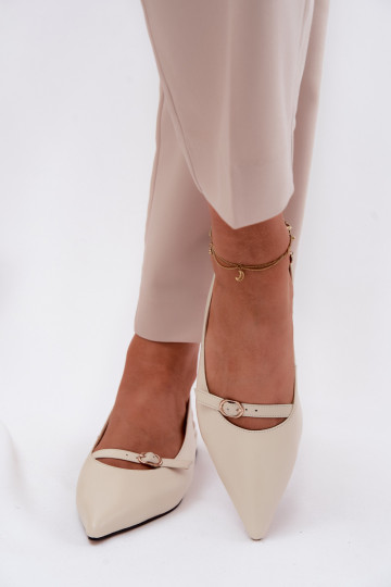 Damensandalen mit breiten Absätzen Es mussciejka K7449-22 elfenbeinfarbe 2