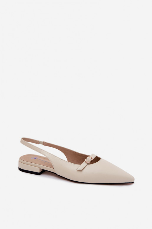 Damen-Sandalen mit breiten Absätzen Tai turiciejka K7449-22 elfenbeinfarben