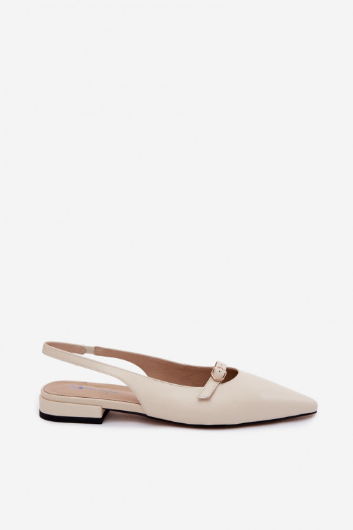 Dames sandalen met brede hakken Tai turiciejka K7449-22 ivoorkleur