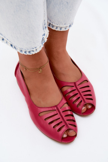 Ballerines ajouréesActivéturalnej Skóry Il fautciejka P7541-15 couleur rose