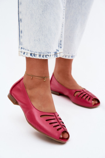 Ażurowe ballerina's van faux leer Tai turiciejka P7541-15 roze 2