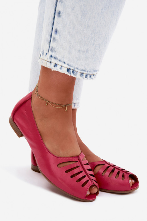 Durchbrochene BallerinasErmöglichtturalnej Skóry Es mussciejka P7541-15 pinke Farbe