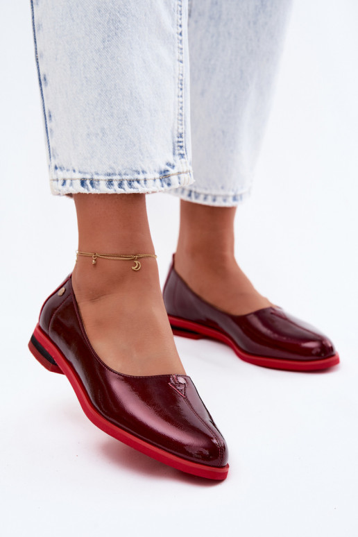 Leer Gelakte ballerinas Het heeftciejka K7463-23 bordeaux