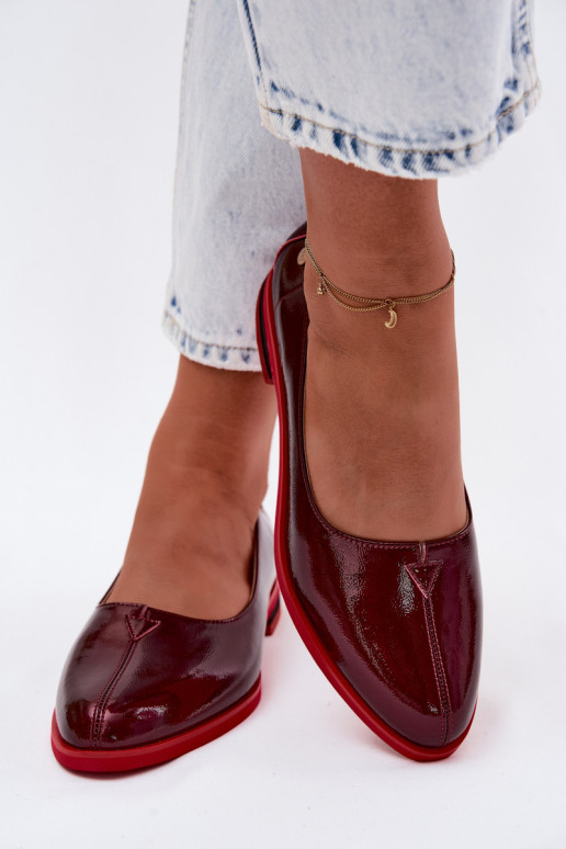 Haut Lackierte Ballerinas Es mussciejka K7463-23 Burgund