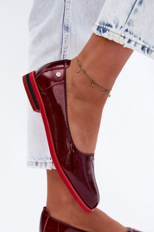 Peau Ballerines laquées Il fautciejka K7463-23 Bourgogne