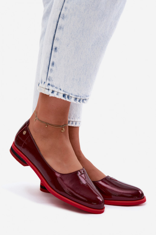Leer Gelakte ballerinas Het heeftciejka K7463-23 bordeaux