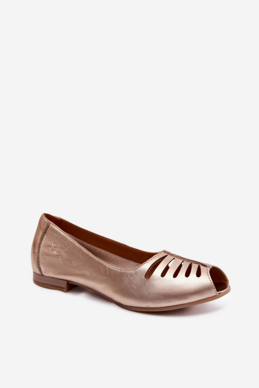 OpengeInerkte ballerinasOpturalnej Skóry Het heeftciejka P7541-32 gouden kleur