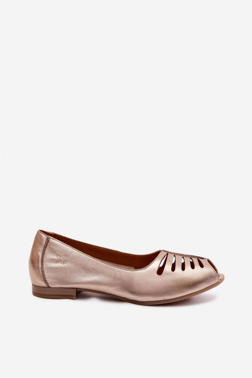 Ballerines ajourées en simili cuir Tai turiciejka P7541-32 or