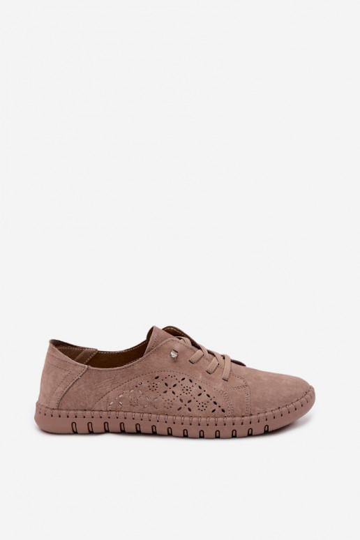 Schoenen met uitsnijdingen van faux suede in zandkleur Flaria