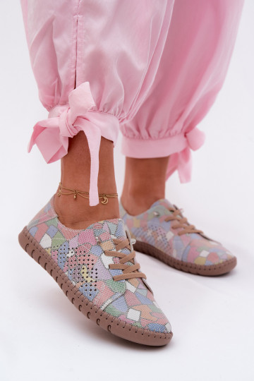 Met patroon met elementen van opengeInerkt schoenen DamesOpturalnego van suèdeu Verschillende kleuren Belessa