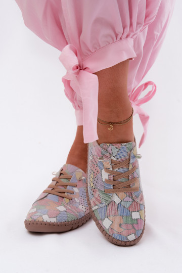 Patroon schoenen met uitsnijdingen van faux suede in verschillende kleuren Belessa 2