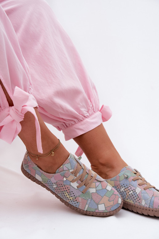 Muster Schuhe mit Durchbrüchen aus Kunstwildleder in verschiedenen Farben Belessa