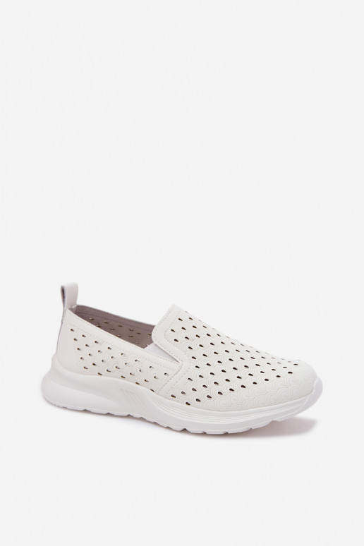 Instap schoenen met uitsnijdingen van faux leather in witte kleur Geressa