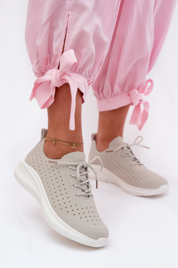 OpengeInerkte schoenen Sportieve stijl Sneakers model schoenen Dames grijs Heressa 2