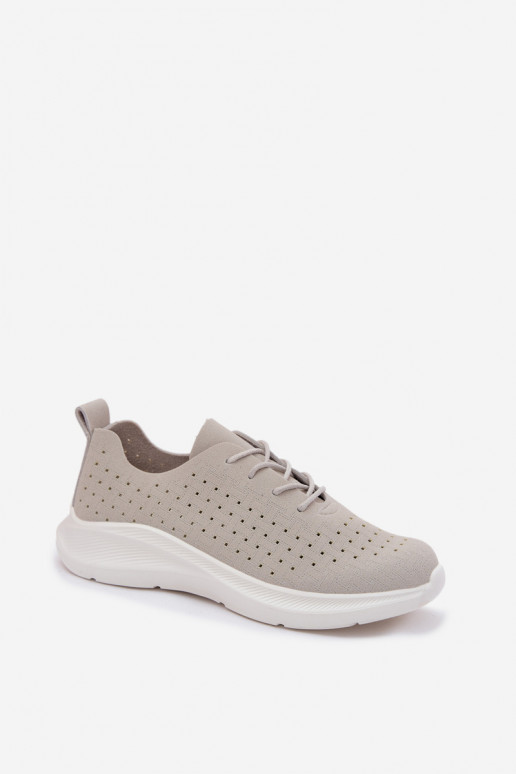 Damen sportliche Schnürschuhe in grauer Farbe Heressa