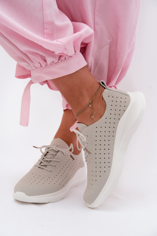 Chaussures de sport à lacets pour femmes en couleur grise Heressa