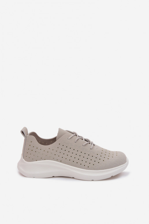Damen sportliche Schnürschuhe in grauer Farbe Heressa