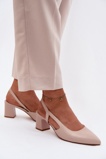 Damen Sandalen mit Absatz Sergio Leone SK472 in creme-rosa Farbe 2