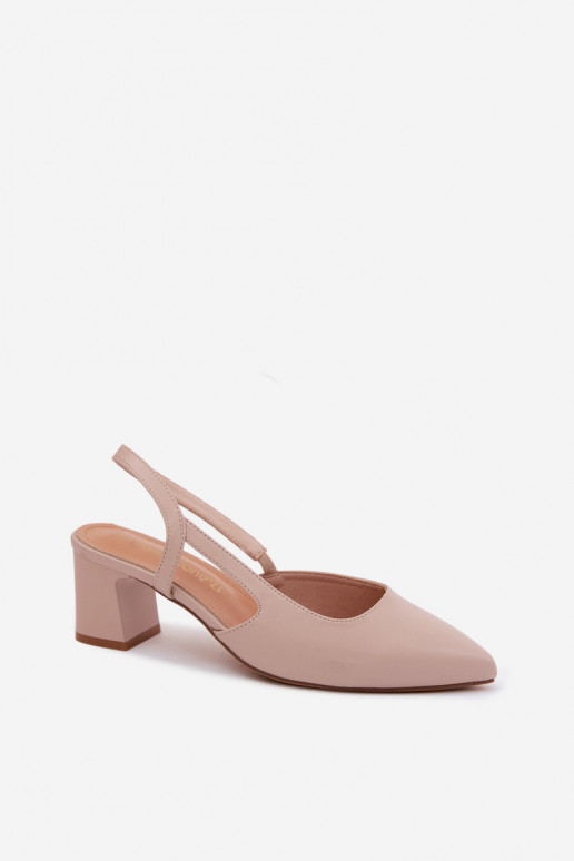 Damen Sandalen mit Absatz Sergio Leone SK472 in creme-rosa Farbe