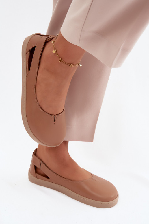 Ballerinas Barefoot Zazoo 10217 Cappuccino-Farbe