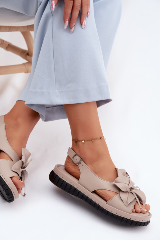 Sandales pour femmes Féminin Avec des décorations avec des fleursem Vinceza 66917 beige