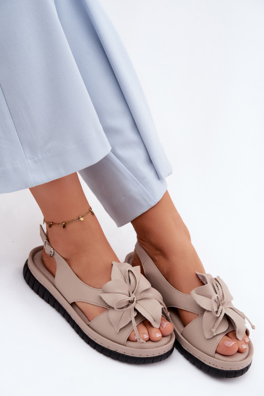 Damensandalen Feminin Mit Dekorationen mit Blumenem Vinceza 66917 Beige