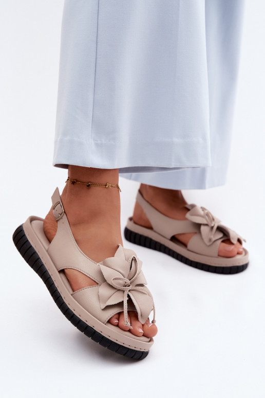 Dames sandalen Dames Met sierlijk met bloemenem Vinceza 66917 beige