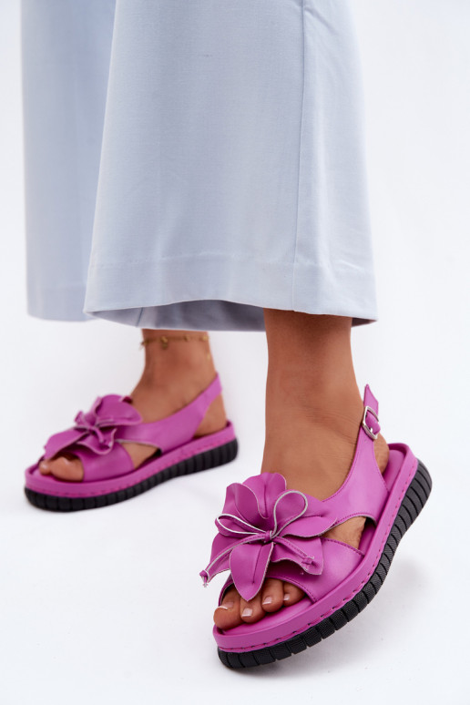 Damensandalen Feminin Mit Dekorationen mit Blumenem Vinceza 66917 pinke Farbe