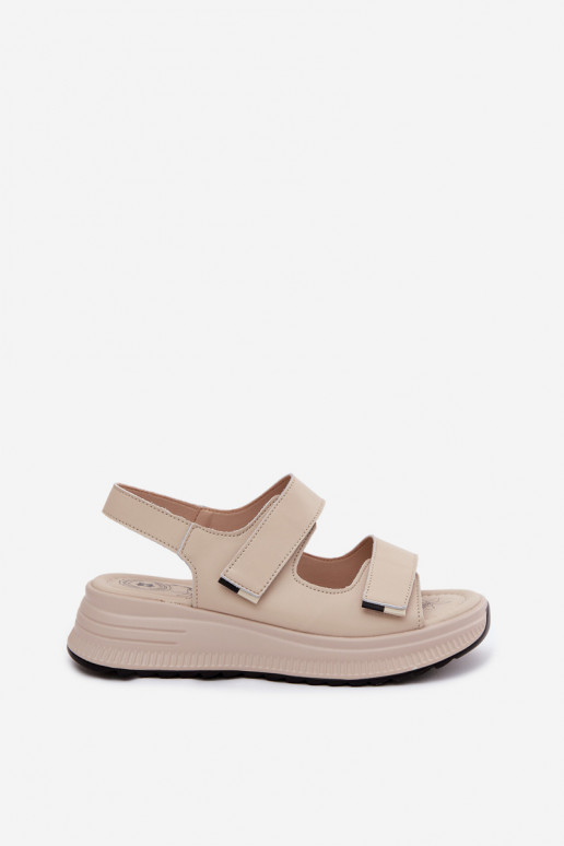 Dames sandalen Dames met platform met zelfklevende bevestigingsmiddelen beige Jemela