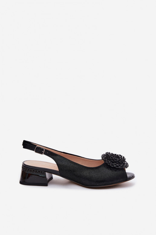 Zwarte dames sandalen met ornamenten D&A CR61-3030