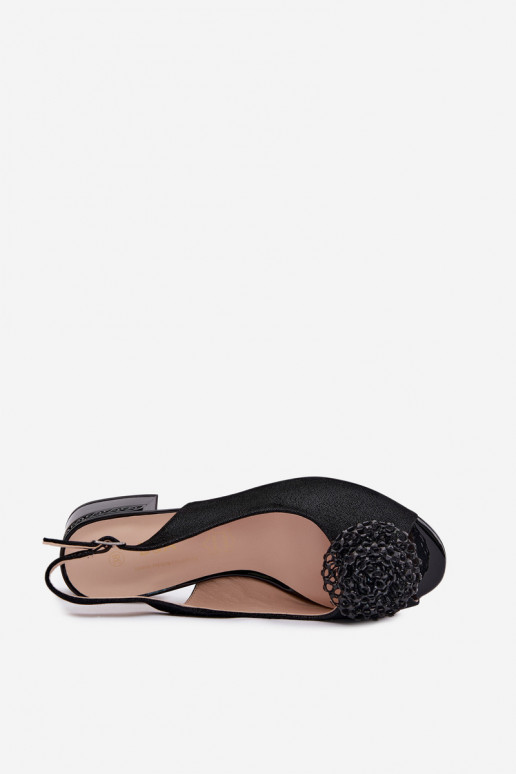 Sandales noires pour femmes avec ornements D&A CR61-3030