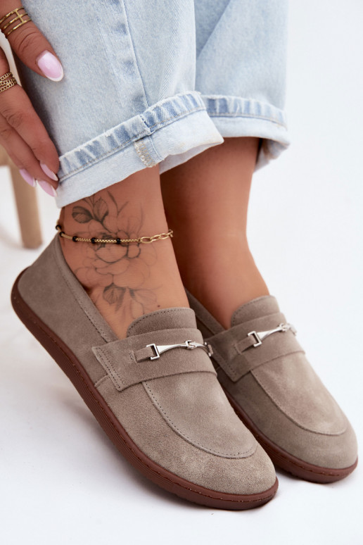 Mocassins en daim couleur cappuccino Barefoot Zazoo 322