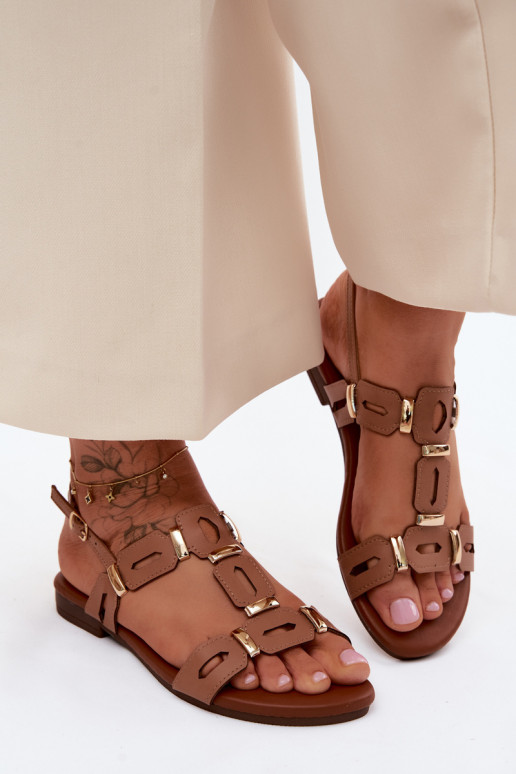 Sandales plates pour femmes S.Barski PL61-0903 marron