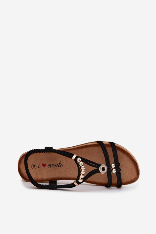 Sandales plates noires pour femmes avec des brides Zelda