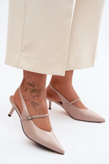 Sandales à talons hauts couleur sable avec des brides D&A